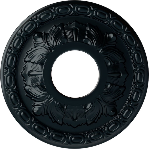 Ekena Millwork Leaf Ceiling Medallion (Fits Canopies up to 4 3/4"), 11 3/8"OD x 3 5/8"ID x 1 1/8"P, Night Shade CM11LFNSF - main